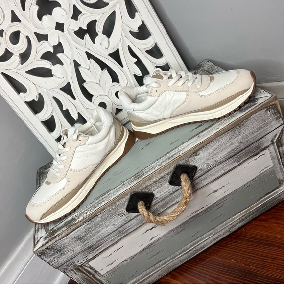 Madewell Kickoff Trainer Sneakers Size 9 Leather Antique Cream Multi NWOT - Picture 13 of 14